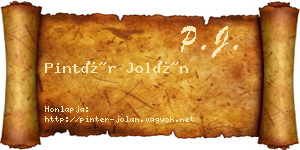 Pintér Jolán névjegykártya