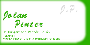jolan pinter business card