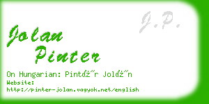 jolan pinter business card